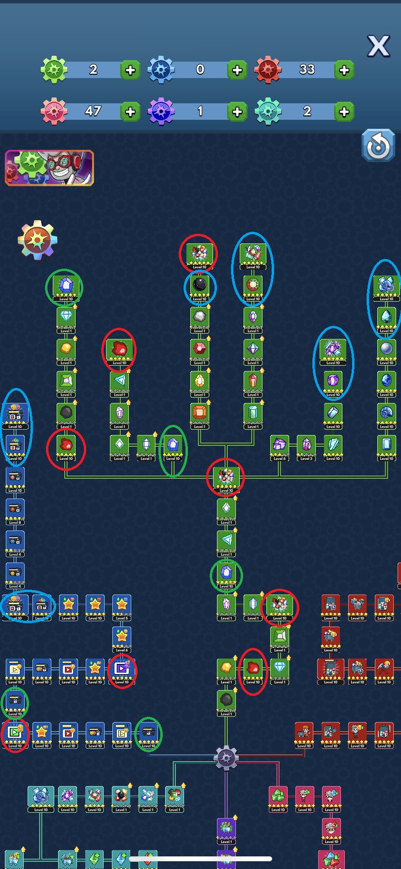 Research tree priorities for Start and Ice continents